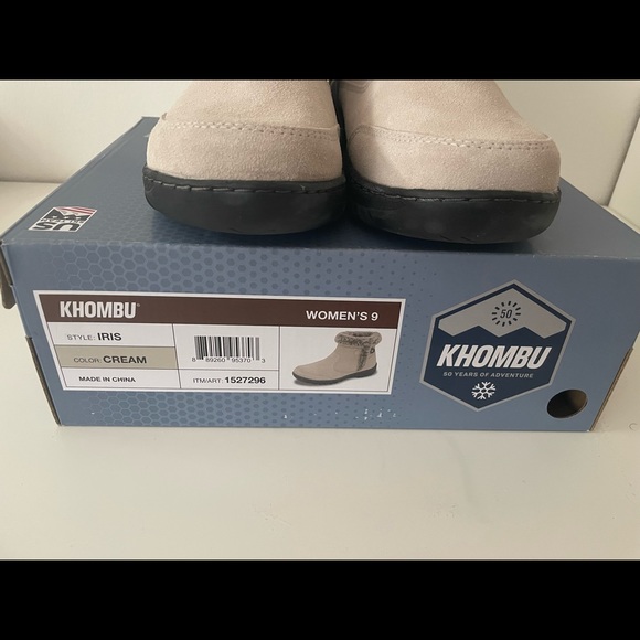 NEW! Cream/Iris Women’s Khombu Ankle Boots Black Size 9 - Picture 2 of 4